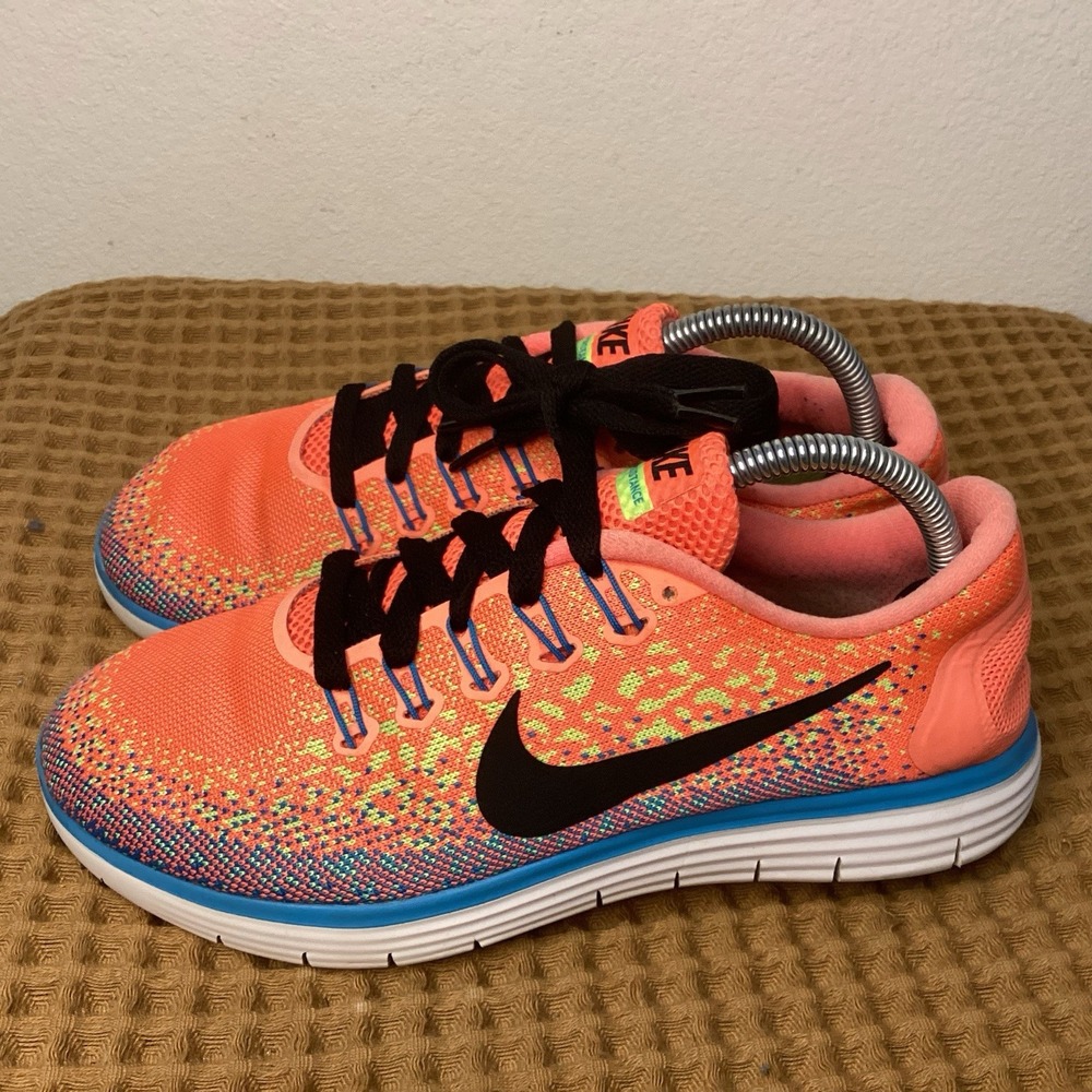 Nike Free RN Distance Mens Sz 8 Orange Blue 827115-800 Running Shoes Sneakers